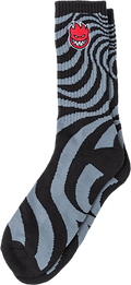 SF BH FILL EMB SWIRL CREW SOCK BLK/CHARCOAL/RED