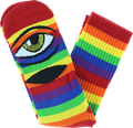 TOY MACHINE SECT EYE STRIPE RAINBOW CREW SOCKS 1pr