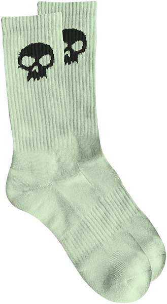 ZERO SKULL CREW SOCKS GLOW/BLK 1pr