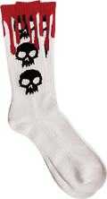 ZERO 3 SKULL BLOOD CREW SOCKS WHITE 1pr