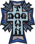 DOGTOWN CROSS LOGO PATCH BLUE 10"x8"