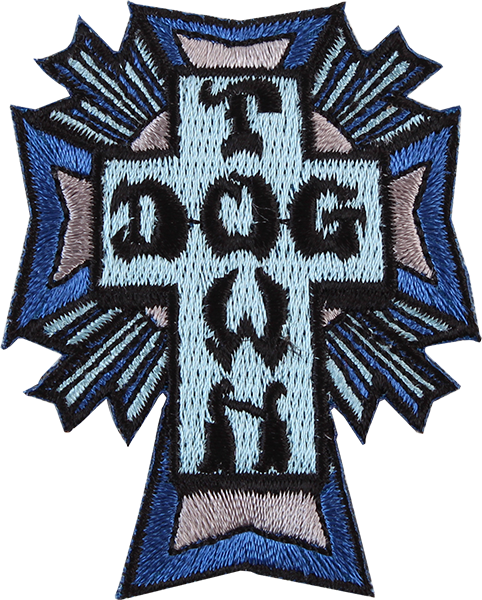 DOGTOWN CROSS LOGO PATCH BLUE 10"x8"