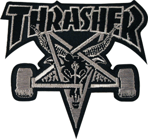 THRASHER SK8-GOAT PATCH BLK/SIL