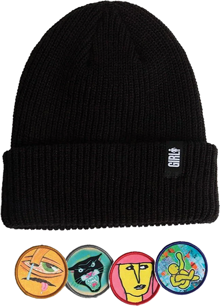 GIRL LEGENDS HEADS PATCH BEANIE BLACK