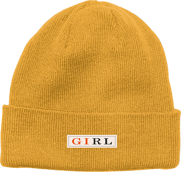 GIRL LETTERPRESS BEANIE GOLD