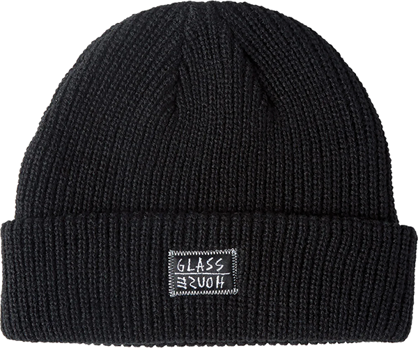 GLASS HOUSE MEMO LABEL ROLL UP BEANIE BLACK