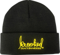 KROOKED SKRIPT CUFF BEANIE BLK/YEL