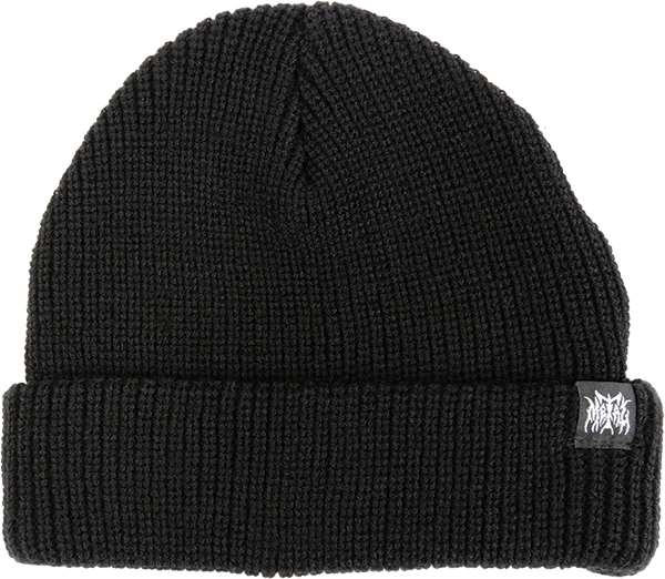 METAL LOGO FLIP BEANIE BLACK