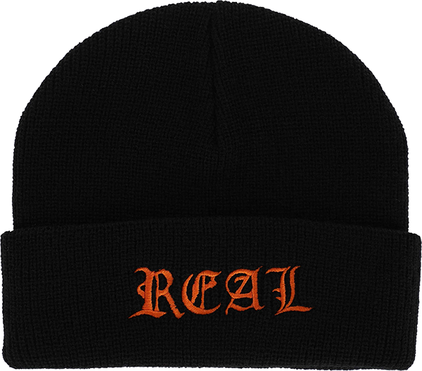 REAL SCRIPT BEANIE BLK/ORG