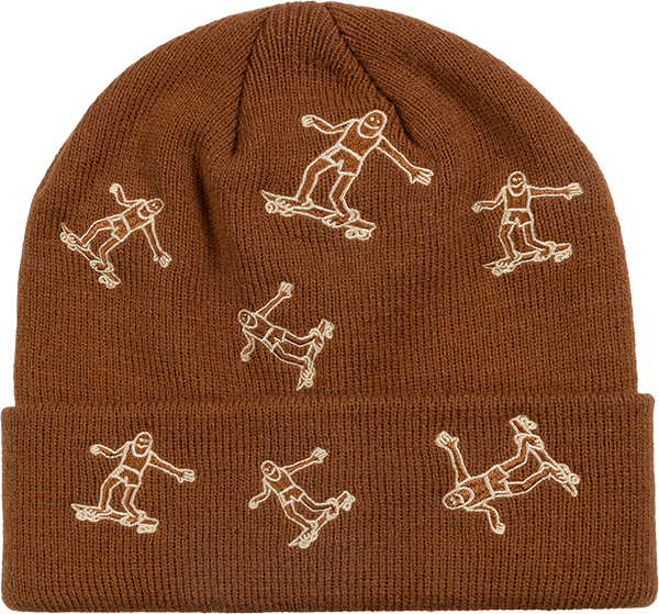 THRASHER GONZ PATTERN BEANIE-BROWN