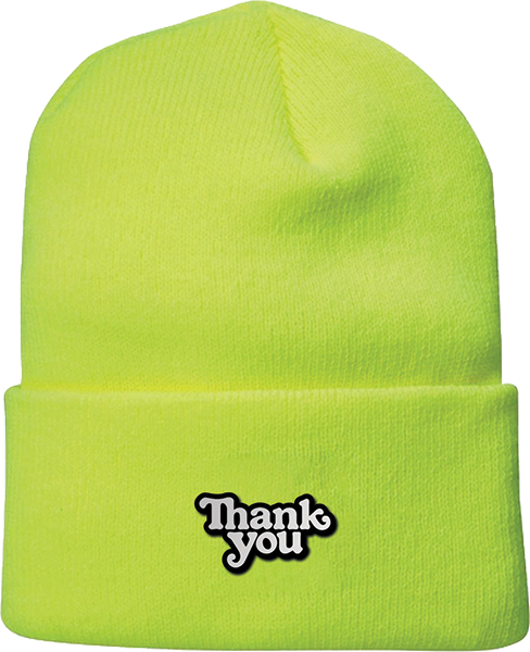 THANK YOU LOGO BEANIE SAFETY GREEN sale