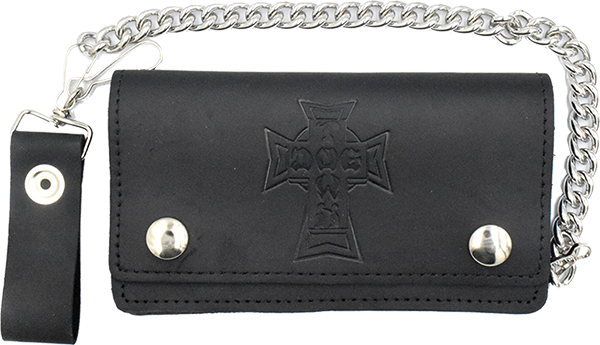 DOGTOWN VINTAGE CROSS CHAIN WALLET LARGE-BLACK