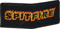 SPITFIRE FLAMES SCRIPT CORD BI-FOLD WALLET BLACK