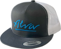 ALVA OG LOGO MESH HAT ADJ-GREY/WHT w/LT.BLUE EMB.