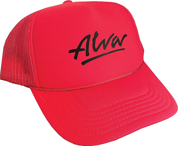 ALVA OG LOGO MESH TRUCKER HAT ADJ-RED/BLK
