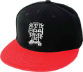 DOGTOWN GONZ CROSS HAT ADJ-BLACK/RED BRIM