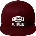 GRIZZLY HONOR ROLL HAT ADJ-BURGUNDY/WHT *sale