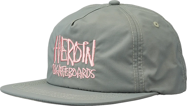 HEROIN SCRIPT NYLON HAT ADJ-GREY/PINK