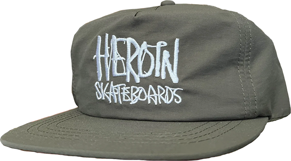 HEROIN SCRIPT NYLON HAT ADJ-OLIVE/WHITE