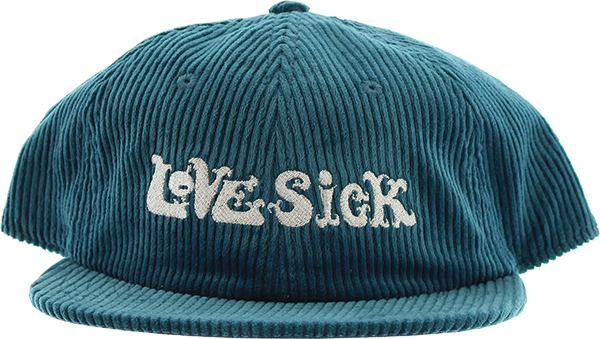LOVESICK ALONE AGAIN CORDUROY STRAPBACK HAT TEAL