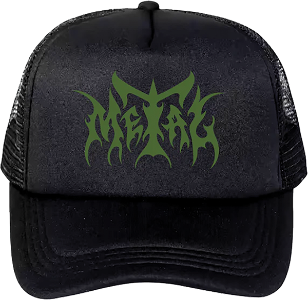 METAL LOGO TRUCKER HAT ADJ-BLACK/GRN
