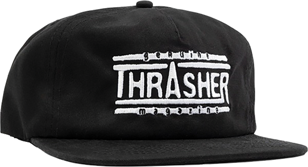 THRASHER GENUINE LOGO HAT ADJ-BLACK/WHT