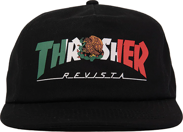 THRASHER MEXICO REVISTA HAT ADJ-BLACK