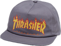 THRASHER PRINTED FLAME HAT ADJ-GREY