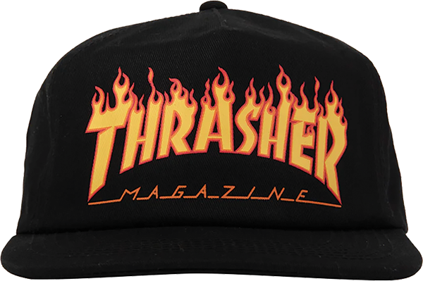 THRASHER PRINTED FLAME HAT ADJ-BLACK