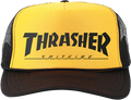 THRASHER SPITFIRE MAG LOGO TRUCKER HAT ADJ-GOLD/BK