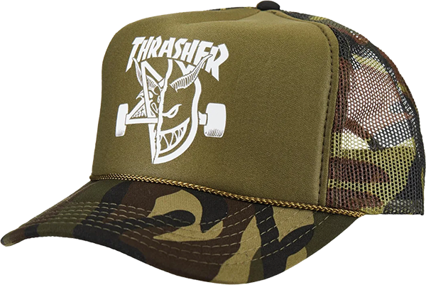 THRASHER SF THRASH AND BURN TRUCKER HAT ADJ-CAMO
