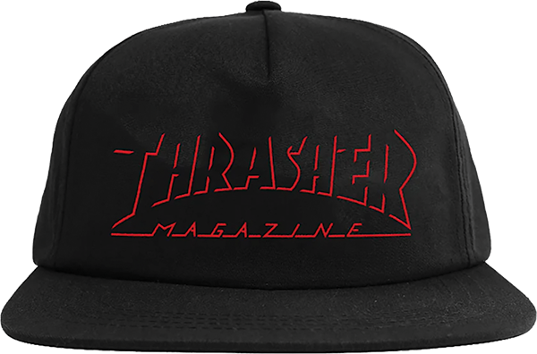 THRASHER SHADOW MAG LOGO HAT ADJ-BLACK