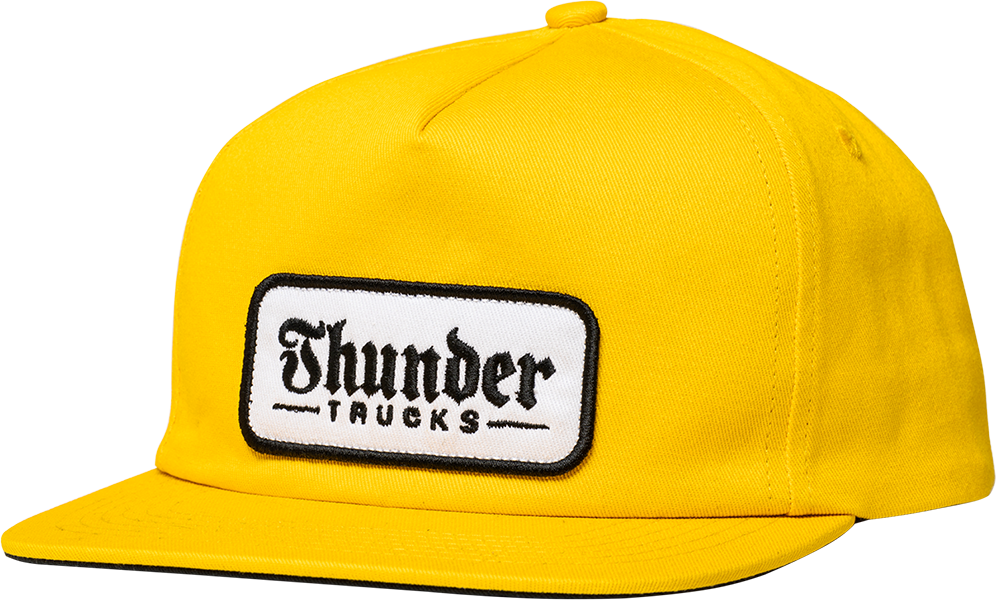 THUNDER SCRIPT PATCH HAT ADJ-GLD/BLK