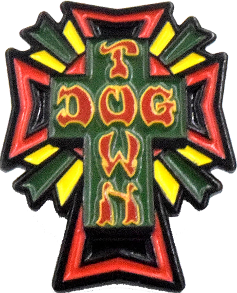 DOGTOWN CROSS LOGO ENAMEL PIN RASTA
