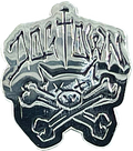 DOGTOWN PIG AND CROSSBONES ENAMEL PIN 1.5" SIL/BLK