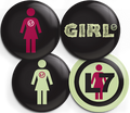 GIRL L7 4/PK PINS SET