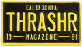 THRASHER LICENSE PLATE LAPEL PIN BLK/YEL
