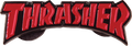 THRASHER LOGO LAPEL PIN RED/BLK