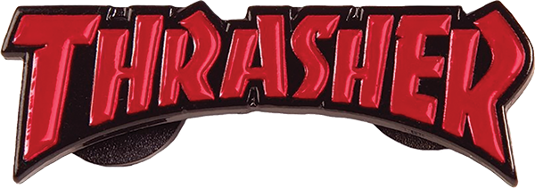 THRASHER LOGO LAPEL PIN RED/BLK