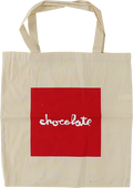 CHOCOLATE RED SQUARE TOTE BAG NATURAL
