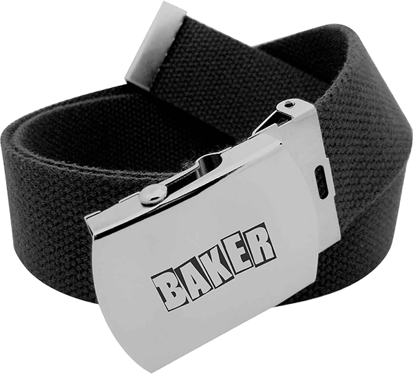BAKER BRAND LOGO WEB BELT BLK/SILVER