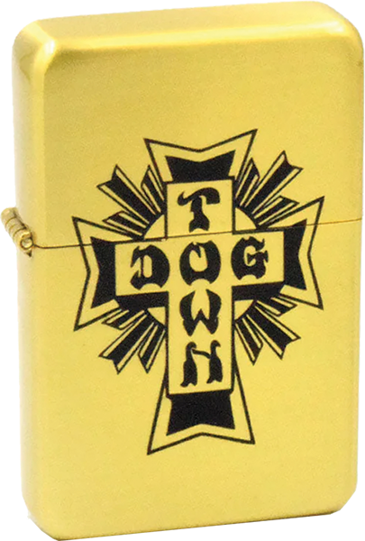 DOGTOWN CROSS BRUSHED METAL LIGHTER GOLD/BLK