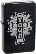 DOGTOWN CROSS BRUSHED METAL LIGHTER BLK/WHT