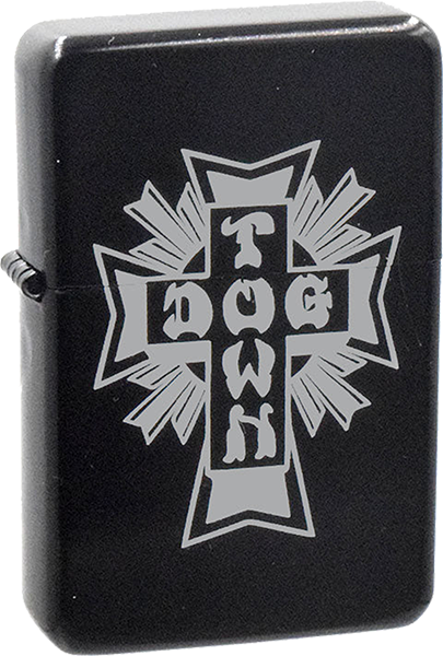 DOGTOWN CROSS BRUSHED METAL LIGHTER BLK/WHT
