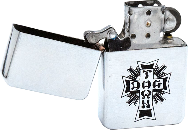 DOGTOWN CROSS BRUSHED METAL LIGHTER SILVER