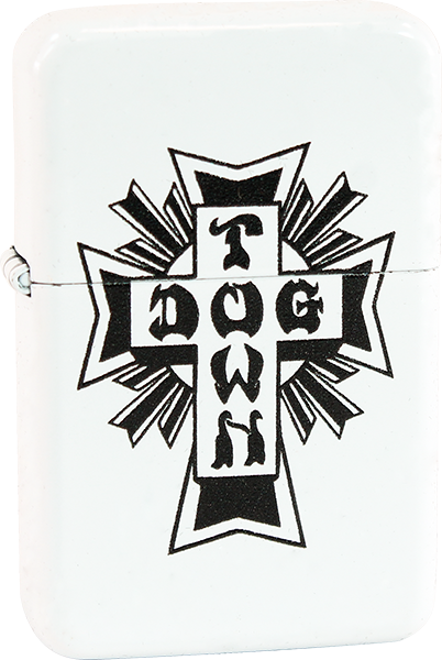 DOGTOWN CROSS BRUSHED METAL LIGHTER WHT/BLK