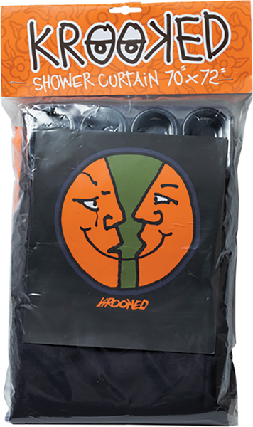 KROOKED MOONSMILE SHOWER CURTAIN BLACK