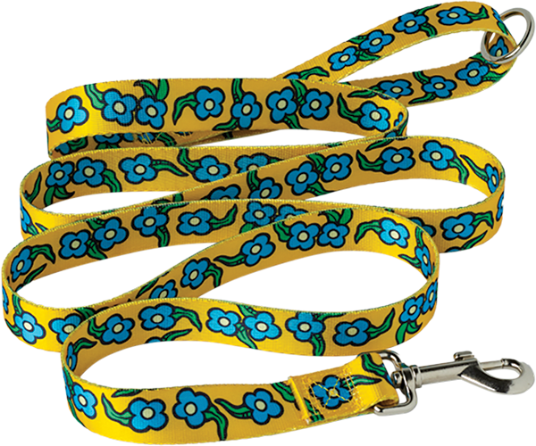 KRK FLOWERS DOG LEAD YELLOW