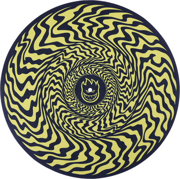 SPITFIRE TURNTABLE SLIP MAT SWIRL CLASSIC BLK/YEL