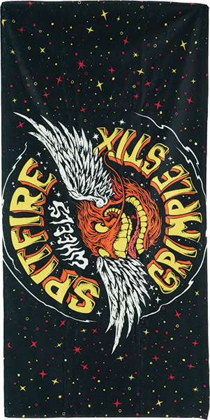 SPITFIRE FLYING GRIMPLE BEACH TOWEL BLACK